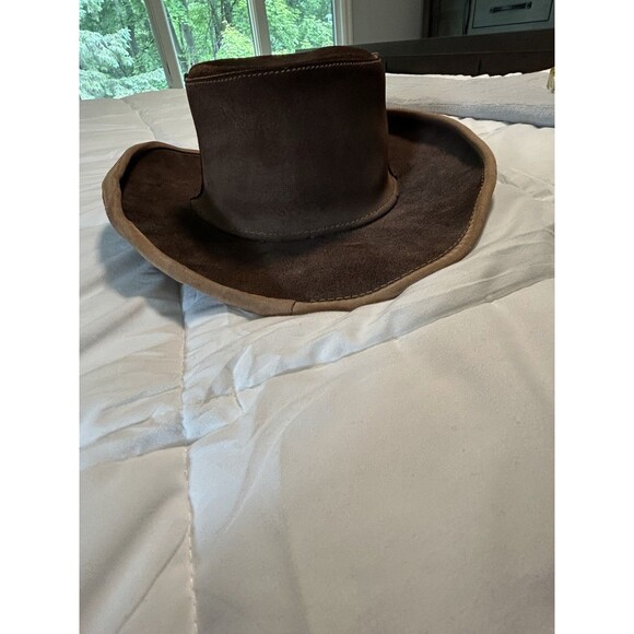 Skullys By Henschel Brown Leather Suede Hat Size XL Made In USA St. Louis, MO - Picture 4 of 8